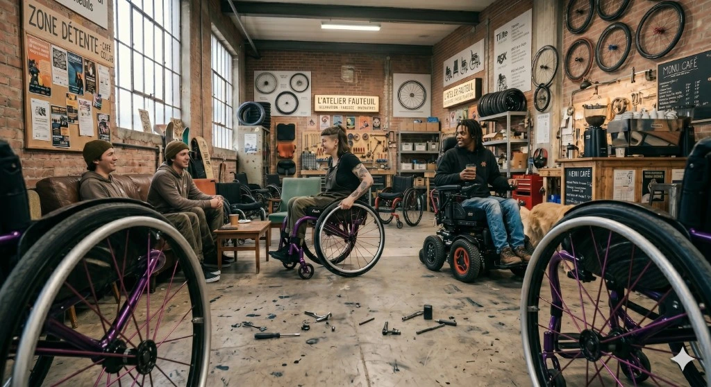 Atelier du garage solidaire Handi Sud Basket Marseille